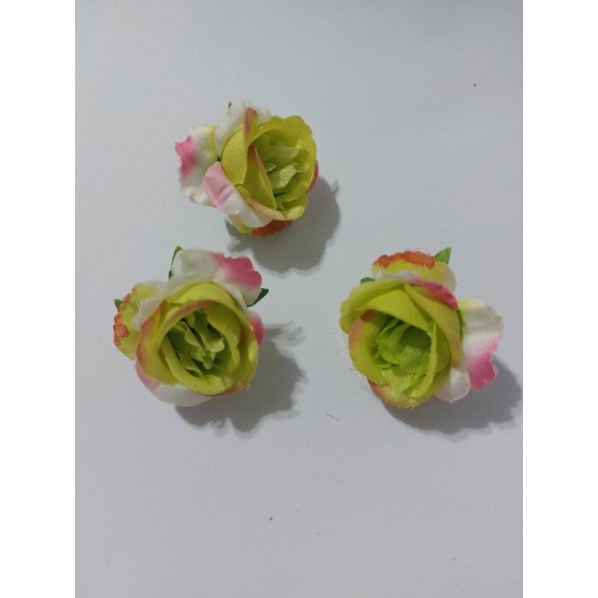 Головка розы 4,5 см цв. бело-зеленый, цена за 1 шт